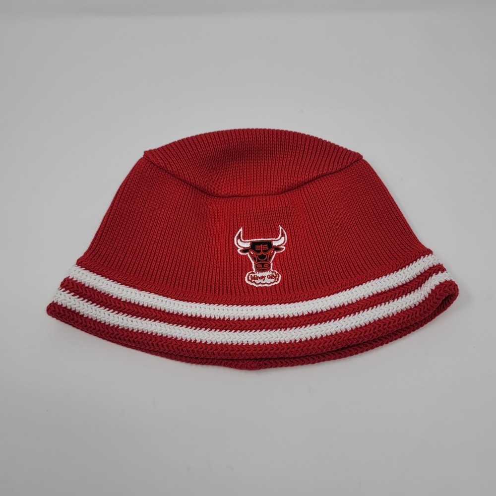 Mitchell & Ness Chicago Bulls NBA Knucket Knit Bucket‎ Hat Red White Logo